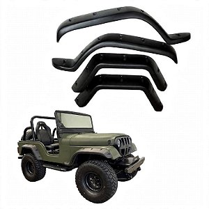 Alargador Paralama Fibra Jeep Willys CJ5 Bushwacker 15cm C/ Kit