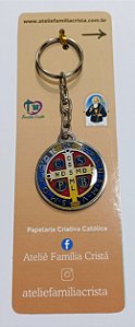 Chaveiro Medalha de São Bento Dupla Face + Marca Página