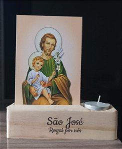 Ícone São José com vela