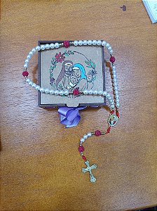 Terço + porta terço de mdf