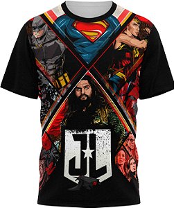 Liga da justiça - Camiseta Infantil Super Heróis- Tecido Malha Fria - PV