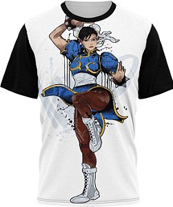 Chun-Li Street Fighter - Camiseta Infantil - Tecido Malha Fria - PV