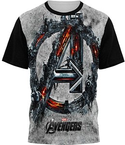 Os Vingadores - Camiseta Adulto - Tecido Malha Fria - PV