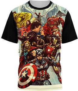 Os Vingadores - The Avengers - Camiseta Adulto  - Tecido Malha Fria - PV