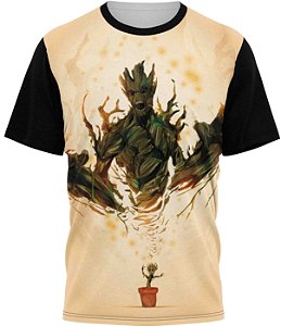 Baby Groot - Camiseta Adulto - Tecido Malha Fria - PV