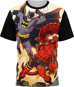 Batman Lutando - Camiseta Adulto - Tecido Malha Fria - PV