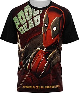 Deadpool Motion Picture Sounstrack   - Camiseta Adulto  - Tecido Malha Fria - PV