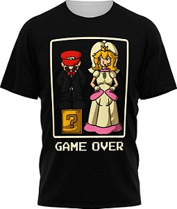 Game Over Mario Bros - Camiseta Adulto - Tecido Malha Fria - PV
