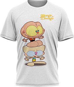 Mongo e Drongo Feliz - Camiseta - Branco- Malha Poliéster