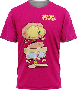 Mongo e Drongo Feliz  - Camiseta - Pink - Malha Poliéster