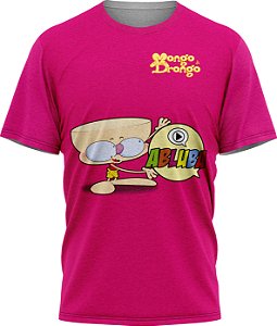 Drongo Abluba Feliz - Camiseta - Pink - Malha Poliéster