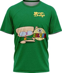 Drongo Abluba Feliz - Camiseta - Verde - Malha Poliéster