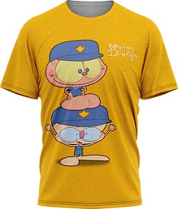 Mongo e Drongo Vigia - Camiseta - Amarelo - Malha Poliéster