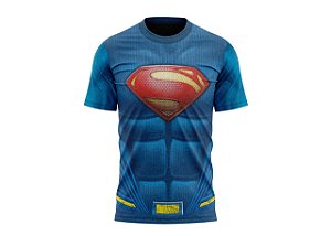 Superman - Camiseta Infantil Super Heróis- Tecido Dryfit