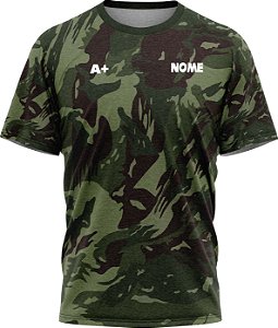 Camuflada Verde - Camiseta Adulto Personalizada -Tecido Dryfit