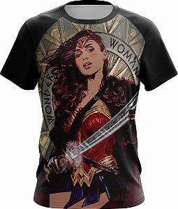 Mulher Maravilha - Camiseta Adulto Super Heróis  - Tecido Malha Fria - PV