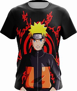 Naruto Preta- Camiseta Infantil Naruto- Tecido Dryfit