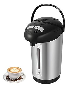 Garrafa Térmica Elétrica Chaleira Inox Café Agua Automática 3 L 220v Cinza