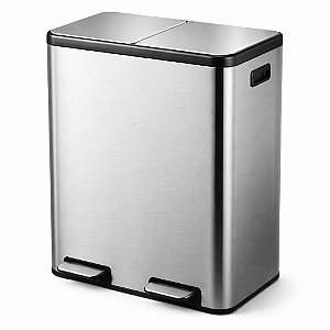 Lixeira Dupla Korb Seletiva Touch 60 Litros (30+30) 66x53x38cm - Inox