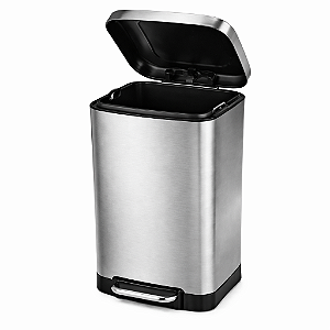 Lixeira Stark Inox 30 Litros Com Cesto Interno Fechamento Suave Slim