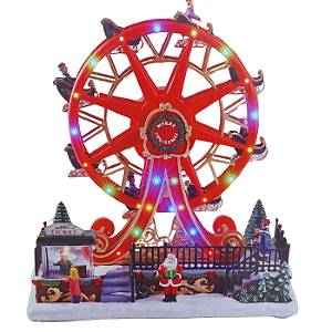 Roda Gigante Decoração Enfeite Natal Led E Som Animado 30cm