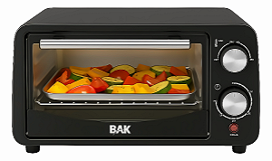 Forno Elétrico 10l Timer Termostato 220v Cor Preto 1000w Bak