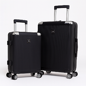 Conjunto 2 Malas Rígidas C/ Balança Digital E Expansível Preto Executiva Premium