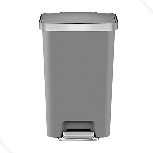 Lixeira Grande 45L Com Pedal Rodinhas Tampa Suave Cozinha
