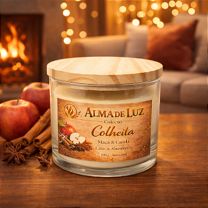 Vela Aromática Premium 100g Perfumada Maça E Canela Presente
