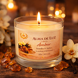 Vela Aromática Premium 100g Perfumada Baunilha E Ambar