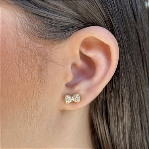 Brincos Laço Semijoia 18k