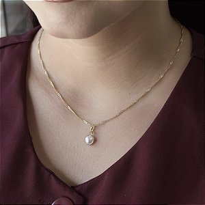 Gargantilha Pérola Semijoia 18k - MC91