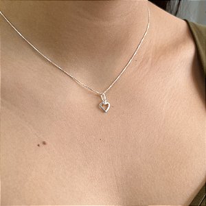 Gargantilha Coração Prata 925 - 40cm - 9mm - CPR31