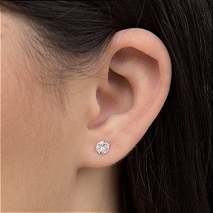 Brincos Redondo com Zircônia Prata 925 - 5mm - BPR75