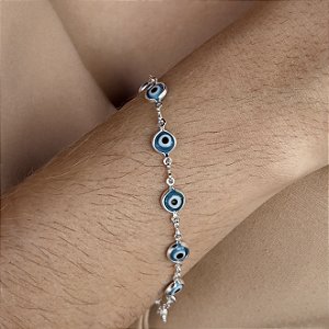 Pulseira Olho Grego Prata 925 - 19cm - PPR35