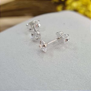 Brincos Redondo com Zircônia Prata 925 - 4mm - BPR76