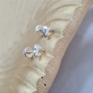 Brincos Infantil Coração com Tarraxa Baby Prata 925 - 3mm - BPR95
