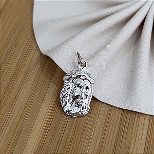 Pingente Face de Cristo Prata 925 - 20mm - PIPR28
