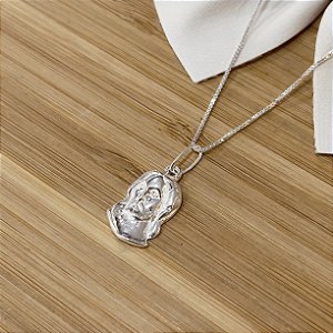 Gargantilha com Pingente Face de Cristo Prata 925 - 45cm - CPR74