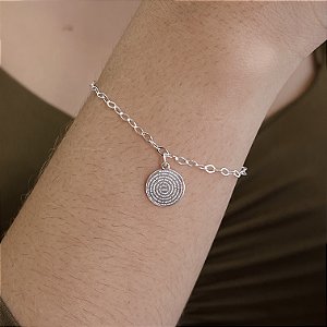 Pulseira com Medalha Pai Nosso Prata 925 - 18cm - PPR50