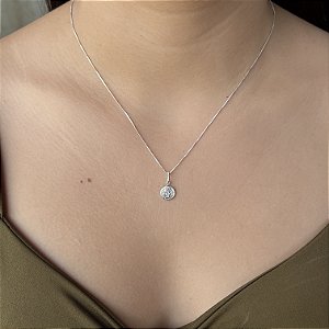Gargantilha com Pingente de São Bento Prata 925 - CPR97