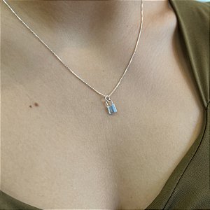 Gargantilha com Pingente Cadeado Prata 925 - 45cm - v12 - CPR114