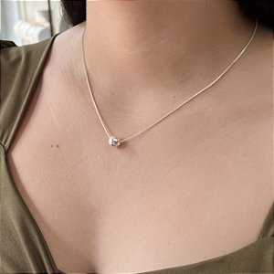 Gargantilha com Bolinha 8mm Prata 925 - 45cm - CPR118