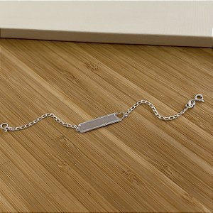 Pulseira Infantil Plaquinha com Coração Prata 925 - PPR70