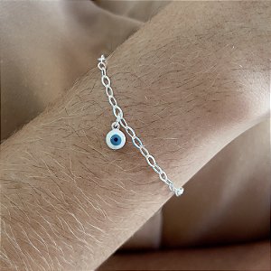 Pulseira com Olho Grego Prata 925 - 18cm - PPR78