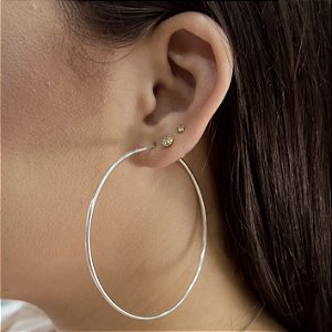 Argolas Lisa Fio Redondo Prata 925 - 60mm - BPR179