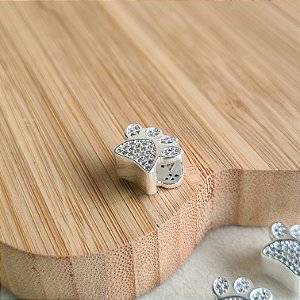 Berloque Separador Patinha Cravejada Prata 925 - PD529
