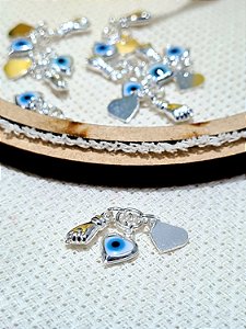 Pingente Patuá Prata 925 com Olho Grego - 13mm - PIPR104