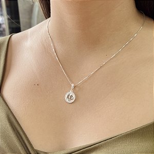 Gargantilha com Pingente Trevo Prata 925 - 45cm - 12mm - CPR185