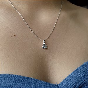 Gargantilha Nossa Senhora Aparecida Prata 925 - 45cm - CPR193